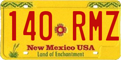 NM license plate 140RMZ