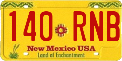 NM license plate 140RNB