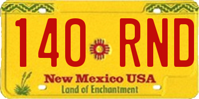 NM license plate 140RND