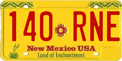 NM license plate 140RNE