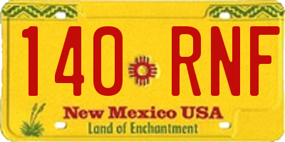 NM license plate 140RNF