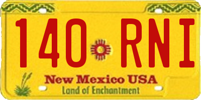 NM license plate 140RNI