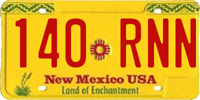 NM license plate 140RNN