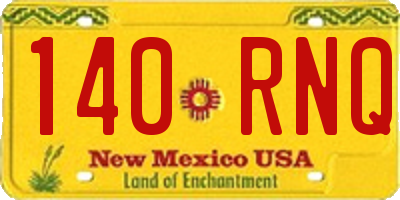NM license plate 140RNQ