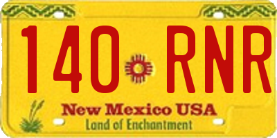 NM license plate 140RNR