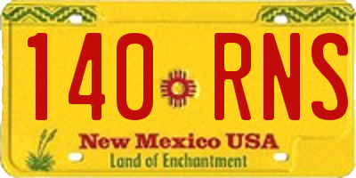 NM license plate 140RNS