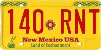 NM license plate 140RNT