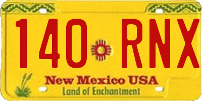 NM license plate 140RNX