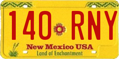 NM license plate 140RNY