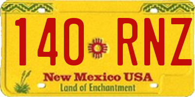 NM license plate 140RNZ