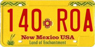 NM license plate 140ROA