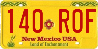NM license plate 140ROF
