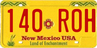 NM license plate 140ROH