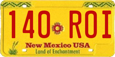 NM license plate 140ROI