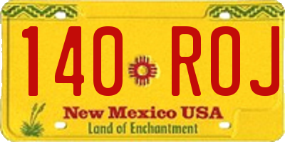 NM license plate 140ROJ