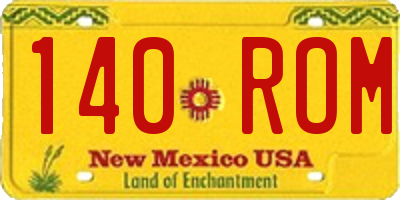 NM license plate 140ROM