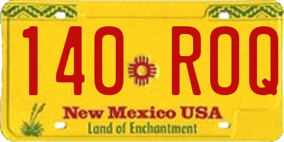 NM license plate 140ROQ