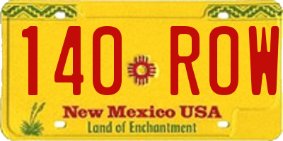 NM license plate 140ROW