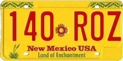 NM license plate 140ROZ