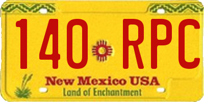 NM license plate 140RPC