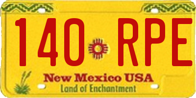 NM license plate 140RPE