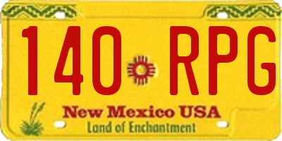 NM license plate 140RPG
