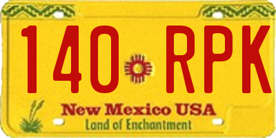 NM license plate 140RPK