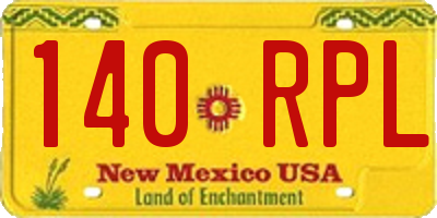 NM license plate 140RPL
