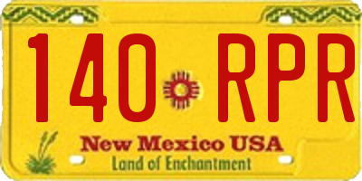 NM license plate 140RPR