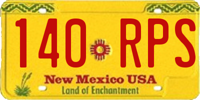 NM license plate 140RPS