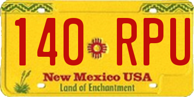 NM license plate 140RPU