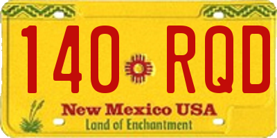 NM license plate 140RQD