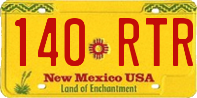 NM license plate 140RTR