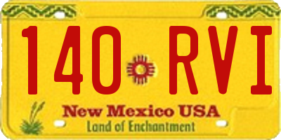 NM license plate 140RVI