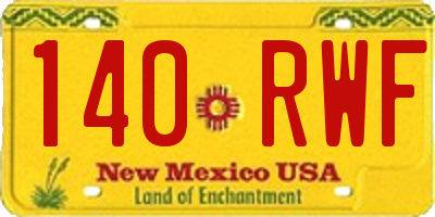 NM license plate 140RWF