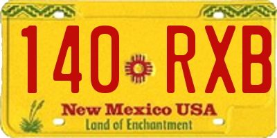 NM license plate 140RXB