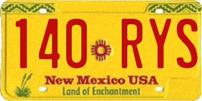NM license plate 140RYS