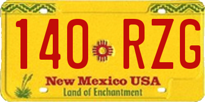 NM license plate 140RZG