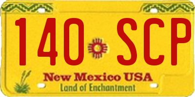 NM license plate 140SCP