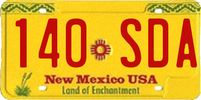 NM license plate 140SDA
