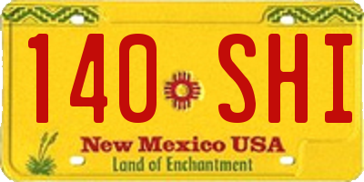 NM license plate 140SHI