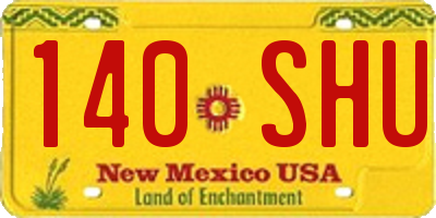 NM license plate 140SHU
