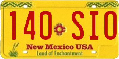 NM license plate 140SIO