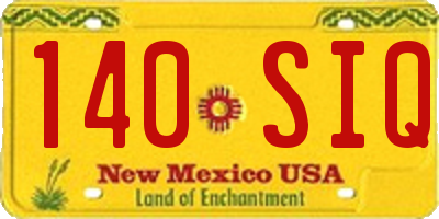 NM license plate 140SIQ