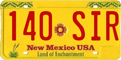 NM license plate 140SIR