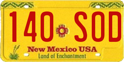 NM license plate 140SOD