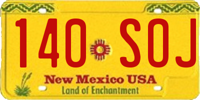 NM license plate 140SOJ