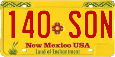 NM license plate 140SON