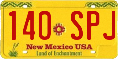 NM license plate 140SPJ