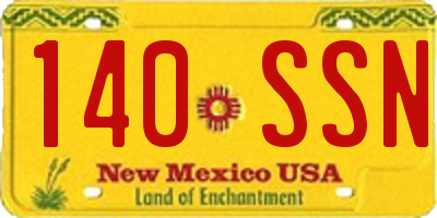 NM license plate 140SSN